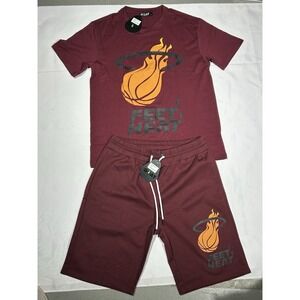 Sole Goat Burgundy "Feet Heat" Tee And Shorts Size XXL NWT MSRP $100